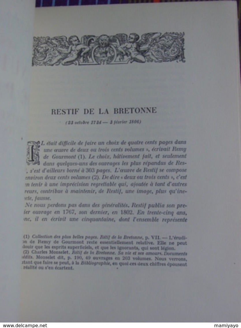 RESTIF DE LA BRETONNE :LES NUITS DE PARIS  & LES CONTEMPORAINES , 2 VOL.RELIÉS,Éd.TRIANON-Cuivres Orig.COCHET & GOOR - Lots De Plusieurs Livres