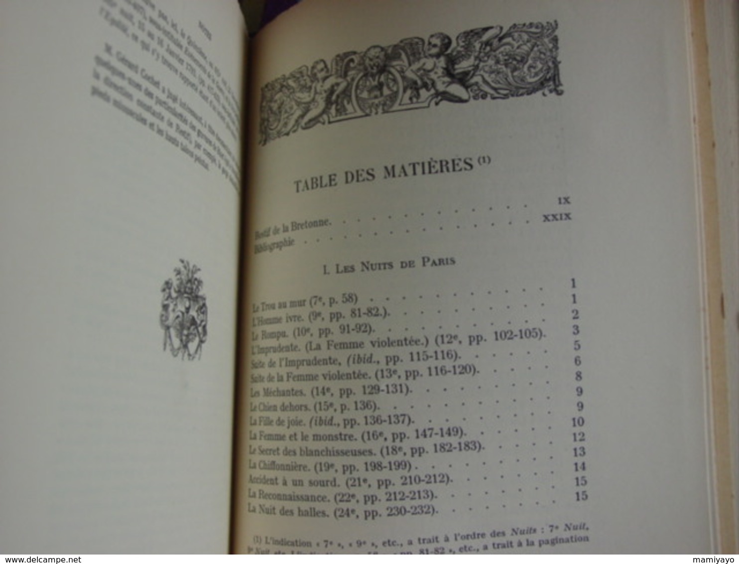 RESTIF DE LA BRETONNE :LES NUITS DE PARIS  & LES CONTEMPORAINES , 2 VOL.RELIÉS,Éd.TRIANON-Cuivres orig.COCHET & GOOR