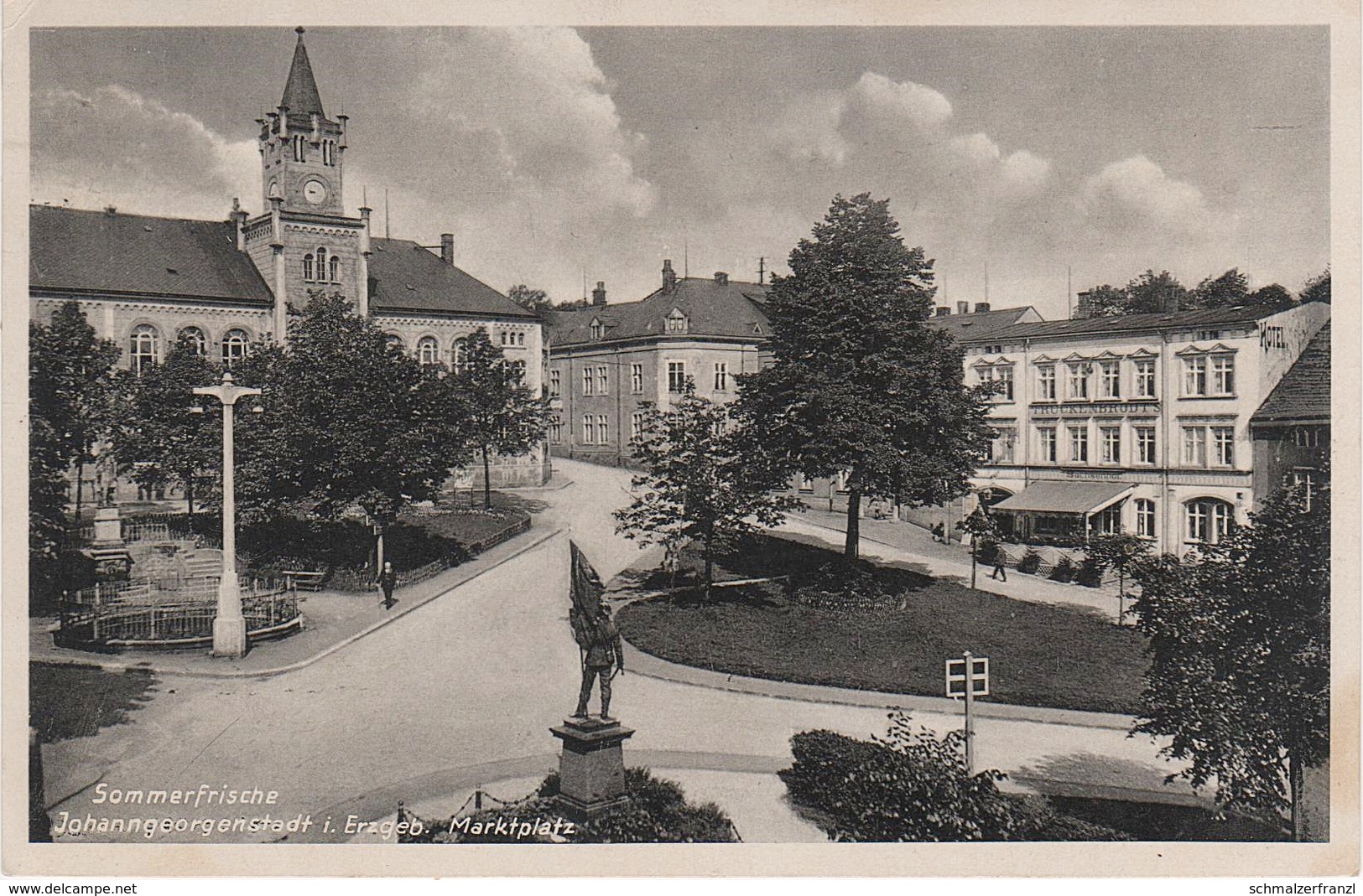 AK Johanngeorgenstadt Markt Gasthof Hotel Sachsenhof A Erlabrunn Breitenbrunn Erla Schwarzenberg Aue Breitenbach Potucky - Johanngeorgenstadt