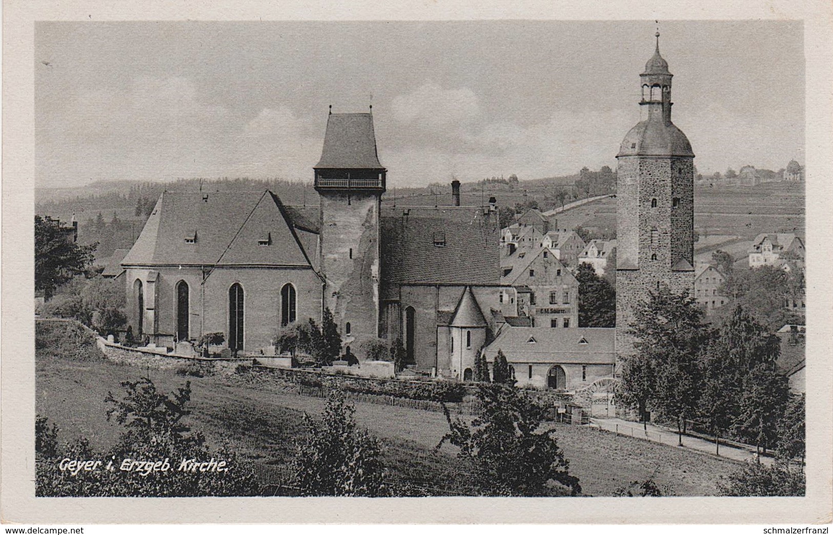 AK Geyer Erzgebirge Kirche A Thum Ehrenfriedersdorf Tannenberg Elterlein Zwönitz Wiesa Jahnsbach Schönfeld Hormersdorf - Geyer