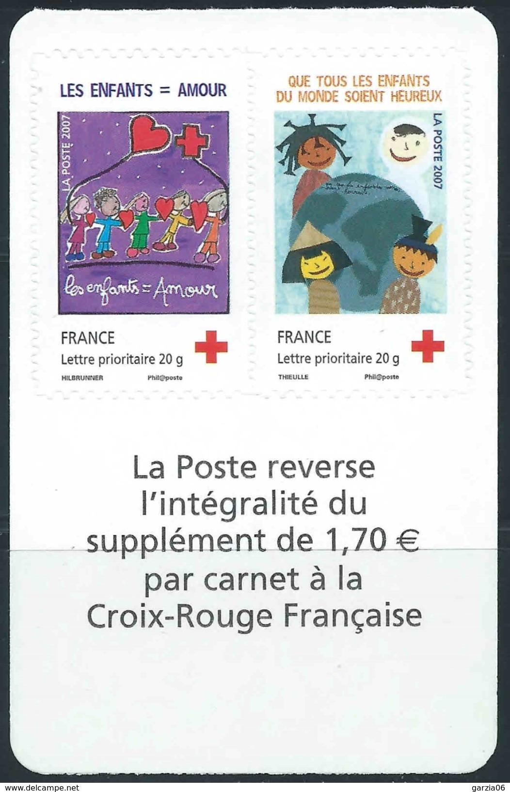 France - 2007   - Timbres Issus De Carnets Croix Rouge  - N° 4125/4126 - P4125 + Vignette   - Neufs  ** - MNH - Ungebraucht