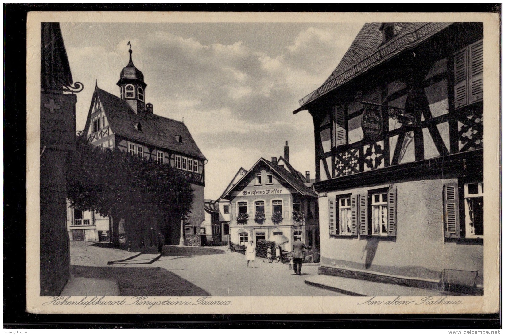 Königstein Im Taunus - S/w Am Alten Rathaus 1   Mit Gasthaus Messer - Koenigstein