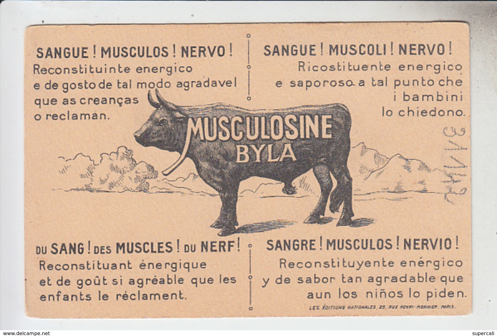 RT31.142 PUB DE MUSCULOSINE BYLA.RECONSTITUANT JEUNE SUEDOISE DESSIN DE G. ALBINET - Health