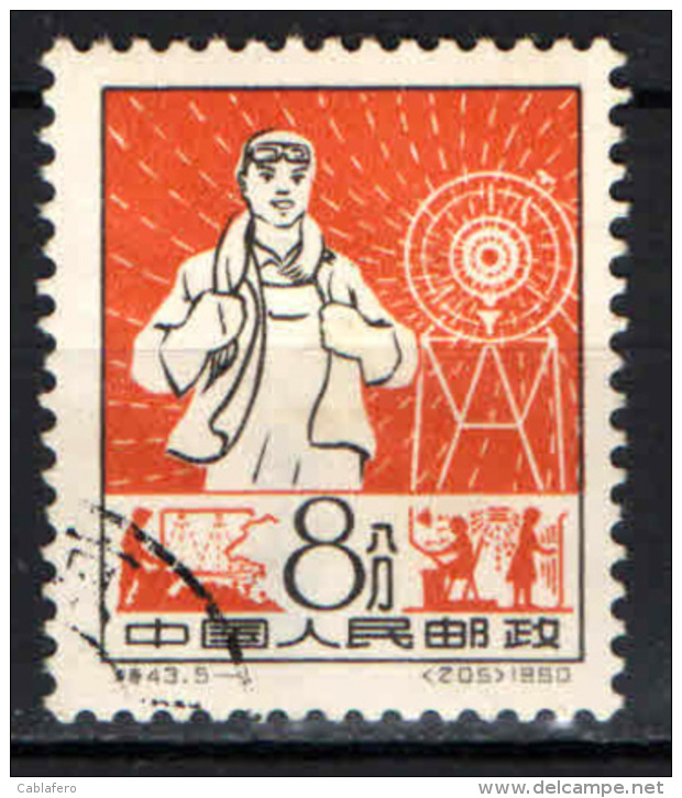 CINA - REPUBBLICA POPOLARE - 1960 - Worker And Fresh-air Installation - USATO - Usati