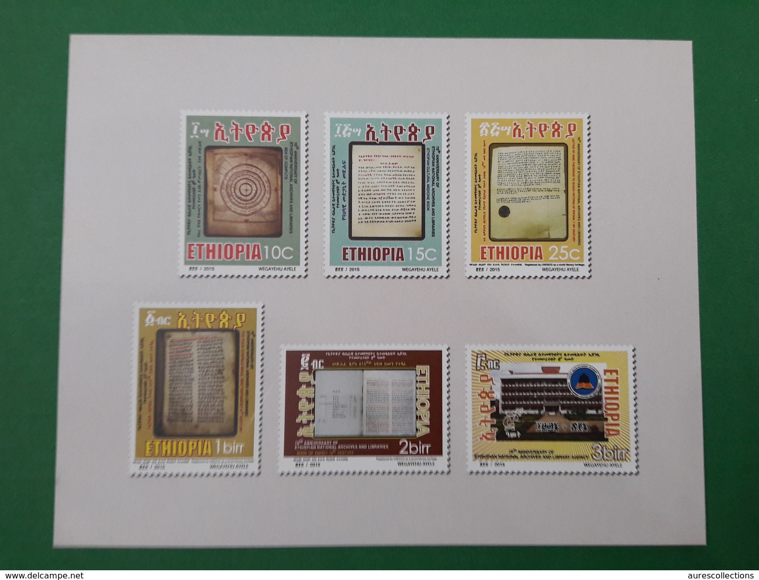 ETHIOPIA ETHIOPIE ¤ DELUXE PROOF EPREUVE DE LUXE ¤ 2016 70 Anniv. Ethiopian National Archive Library Agency ¤ ULTRA RARE - Ethiopie