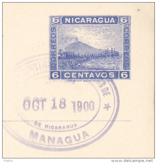 Nicaragua - 1900 - 6c Postcard - Cancelled - Not Sent - Nicaragua