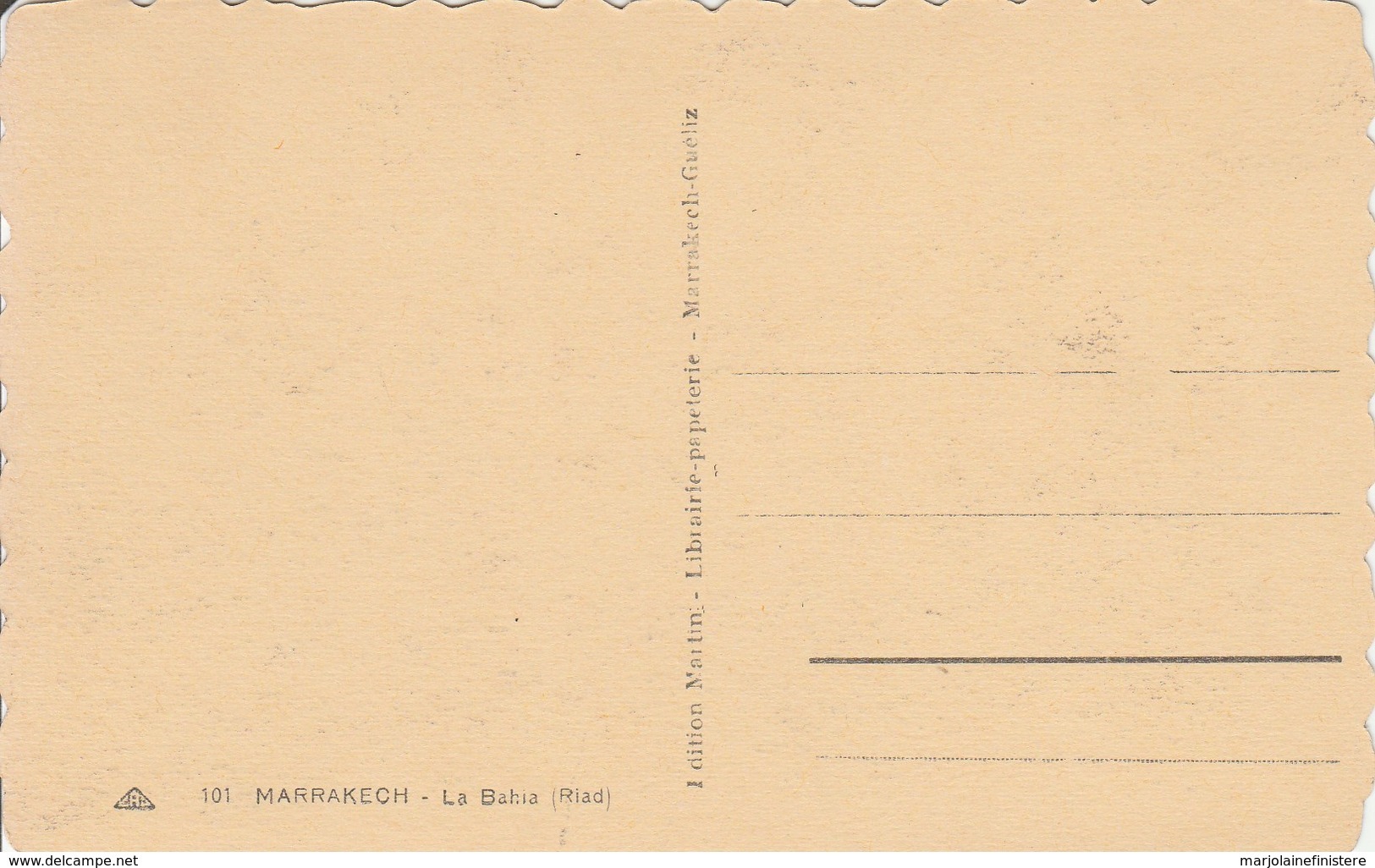MAROC - MARRAKECH - La Bahia (Riad). CAP. Edition Martin, Marrakech. - Marrakech