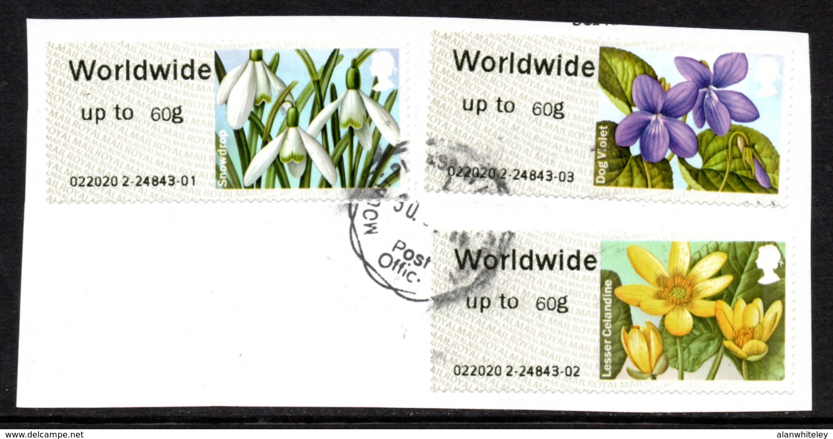 GREAT BRITAIN Post & Go Labels/Flowers: USED ON PIECE - Post & Go (automatenmarken)