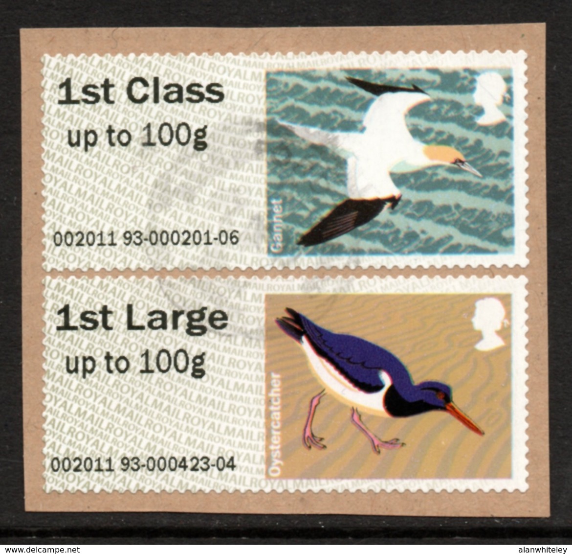 GREAT BRITAIN Post & Go Labels/Birds/Gannet/Oystercatcher: USED ON PIECE - Post & Go (distributori)