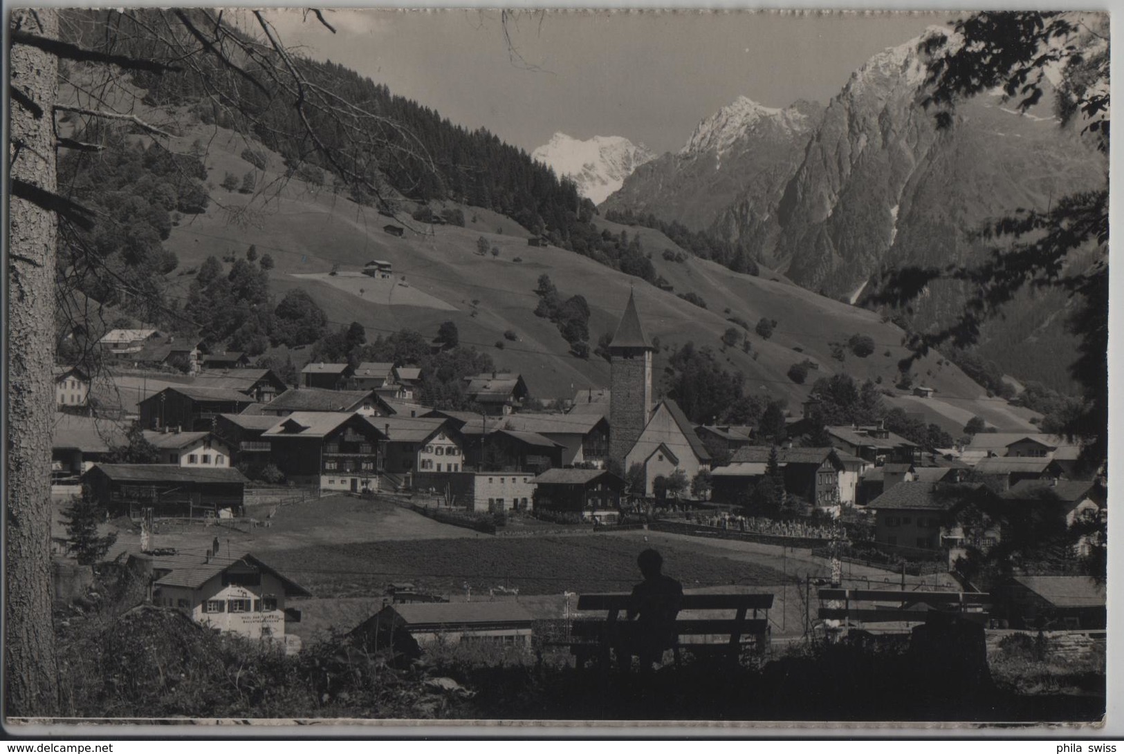 Klosters Kirche Und Silvrettagruppe - Photo: Berni No. 2653 - Klosters