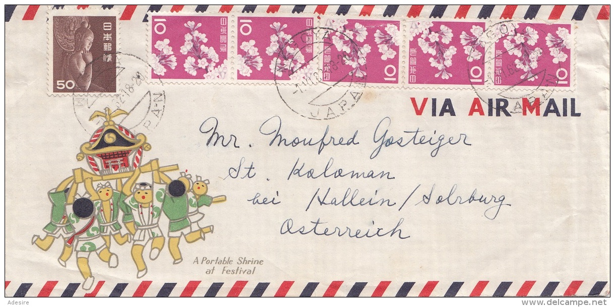 JAPAN 1962 - 6 Fach Frankierung Auf Brief Mit Inhalt - Briefe U. Dokumente