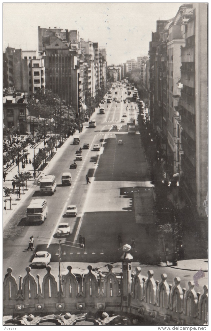 RUMÄNIEN 1968 - 3 Sondermarken Auf Ak "BUCARESTI - Strassenansicht" Gel.v.Bucaresti &gt; Budapest - Brieven En Documenten