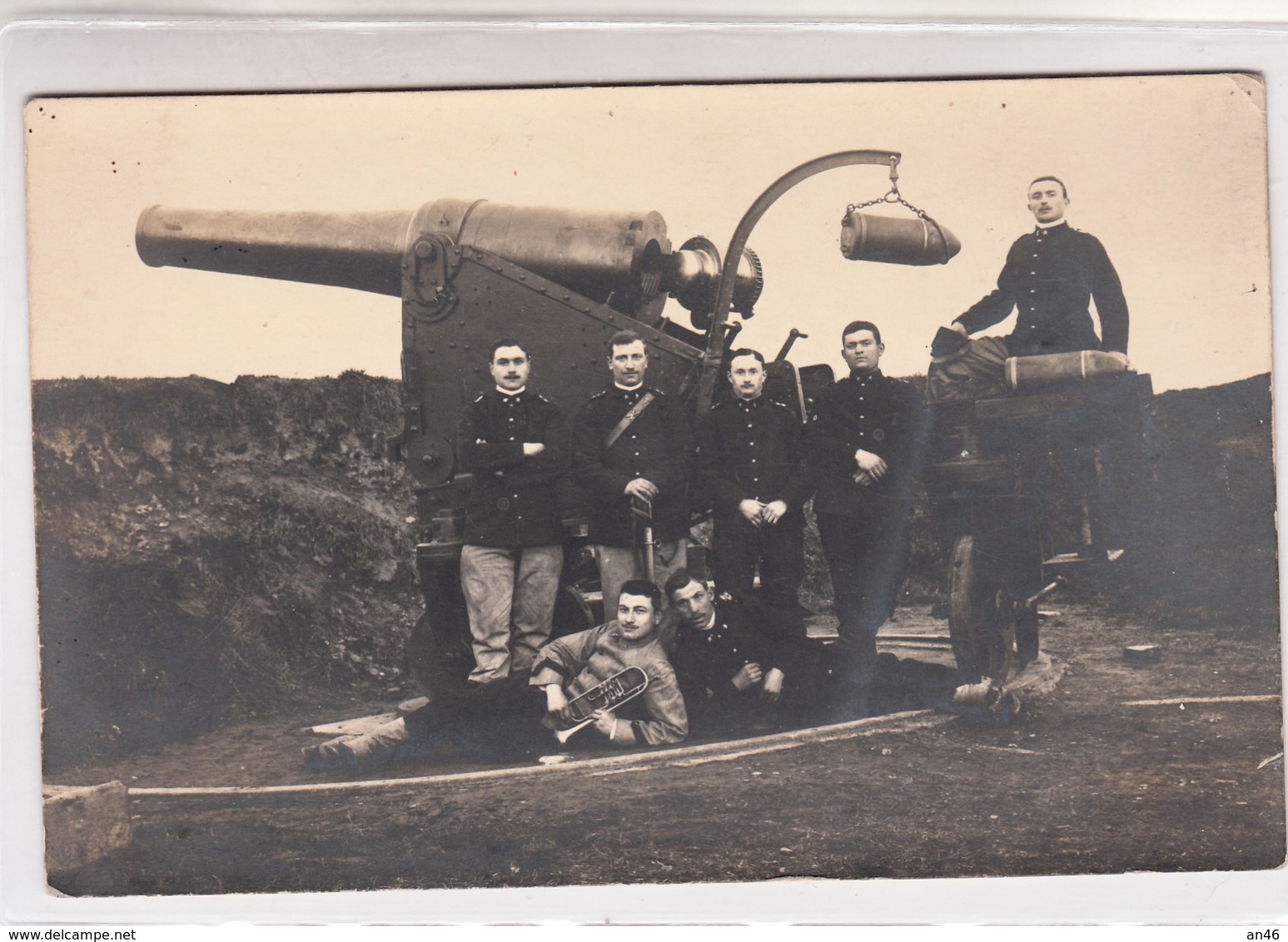 Fotocartolina Di Militari E Cannone-Foto C. Torletti-Alessandria-Originale 100%- - Altri & Non Classificati