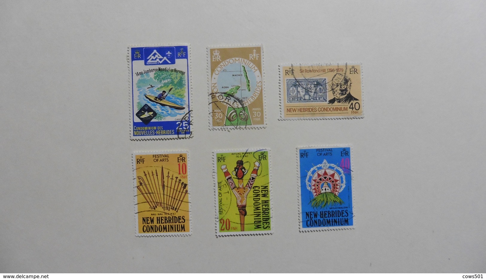 Océanie > Nouvelles-Hébrides :6 Timbres Oblitérés - Collections, Lots & Séries