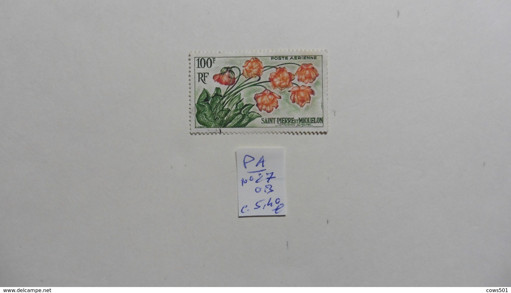 Amérique > St.Pierre Et Miquelon :Poste Aérienne : Timbre Pa N° 27 Oblitéré - Used Stamps