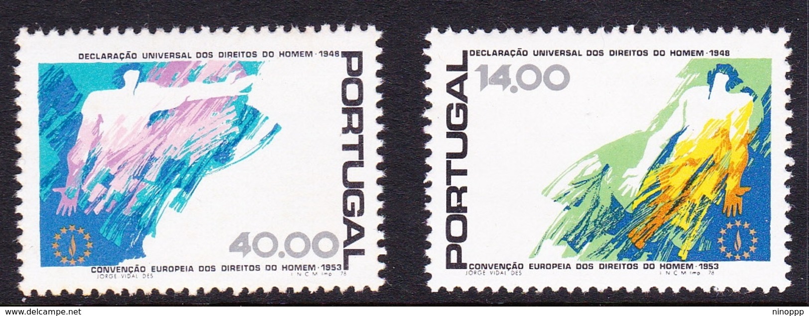 Portugal SG 1733-1734 1978 30th Anniversary Declaration Human Rights, Mint Never Hinged - Unused Stamps