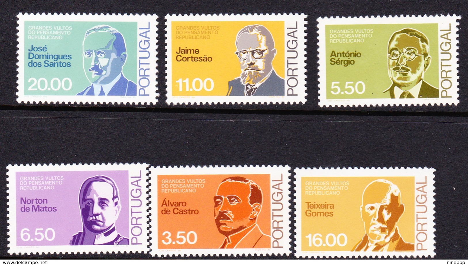 Portugal SG 1787-1792 1980 Famous People, Mint Never Hinged - Nuevos