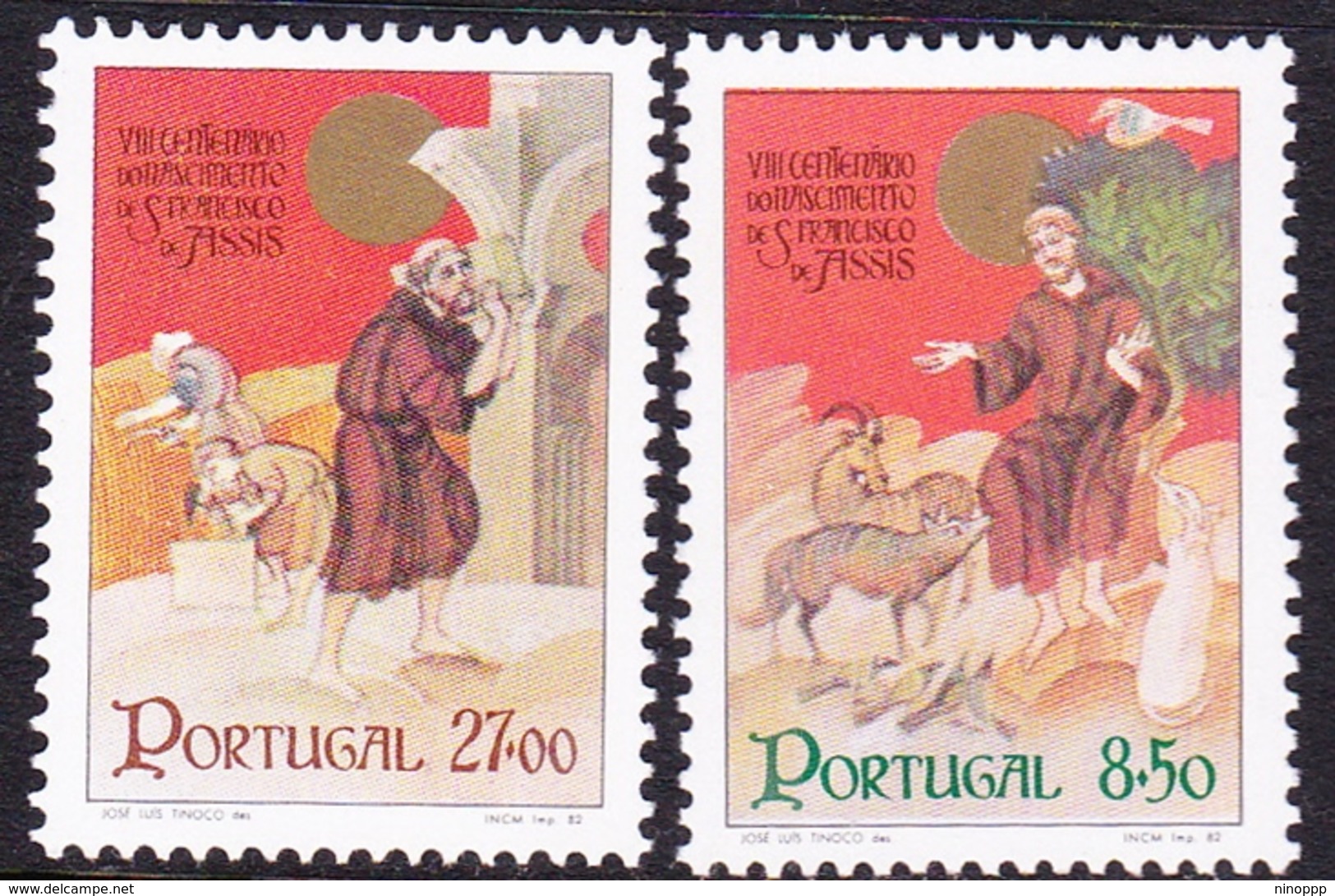 Portugal SG 1865-1866 1982 800th Birth Centenary Of St. Francis Of Assisi, Mint Never Hinged - Nuevos