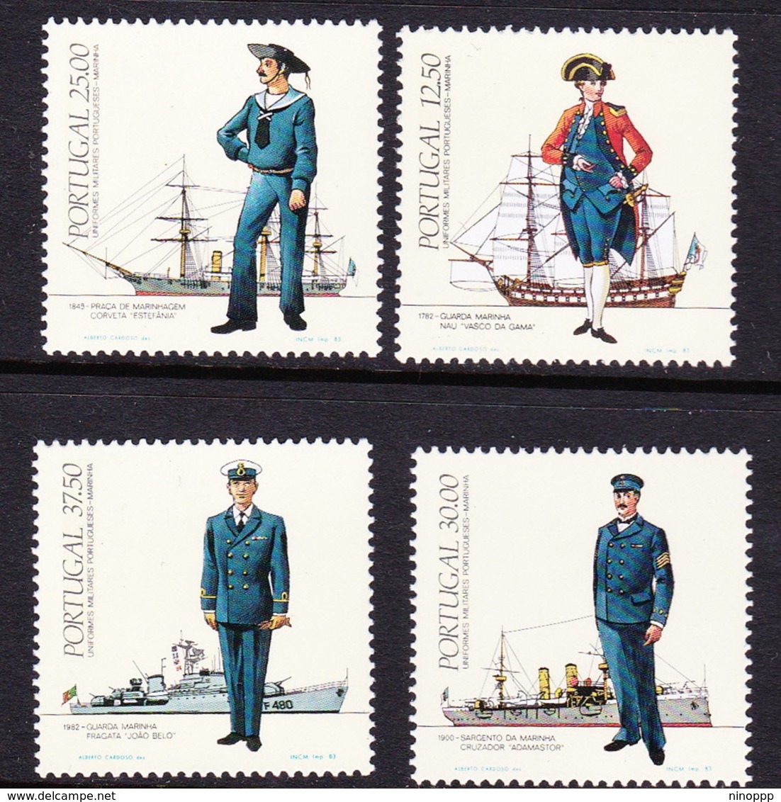 Portugal SG 1908-1911 1983 Naval Uniforms, Mint Never Hinged - Ungebraucht