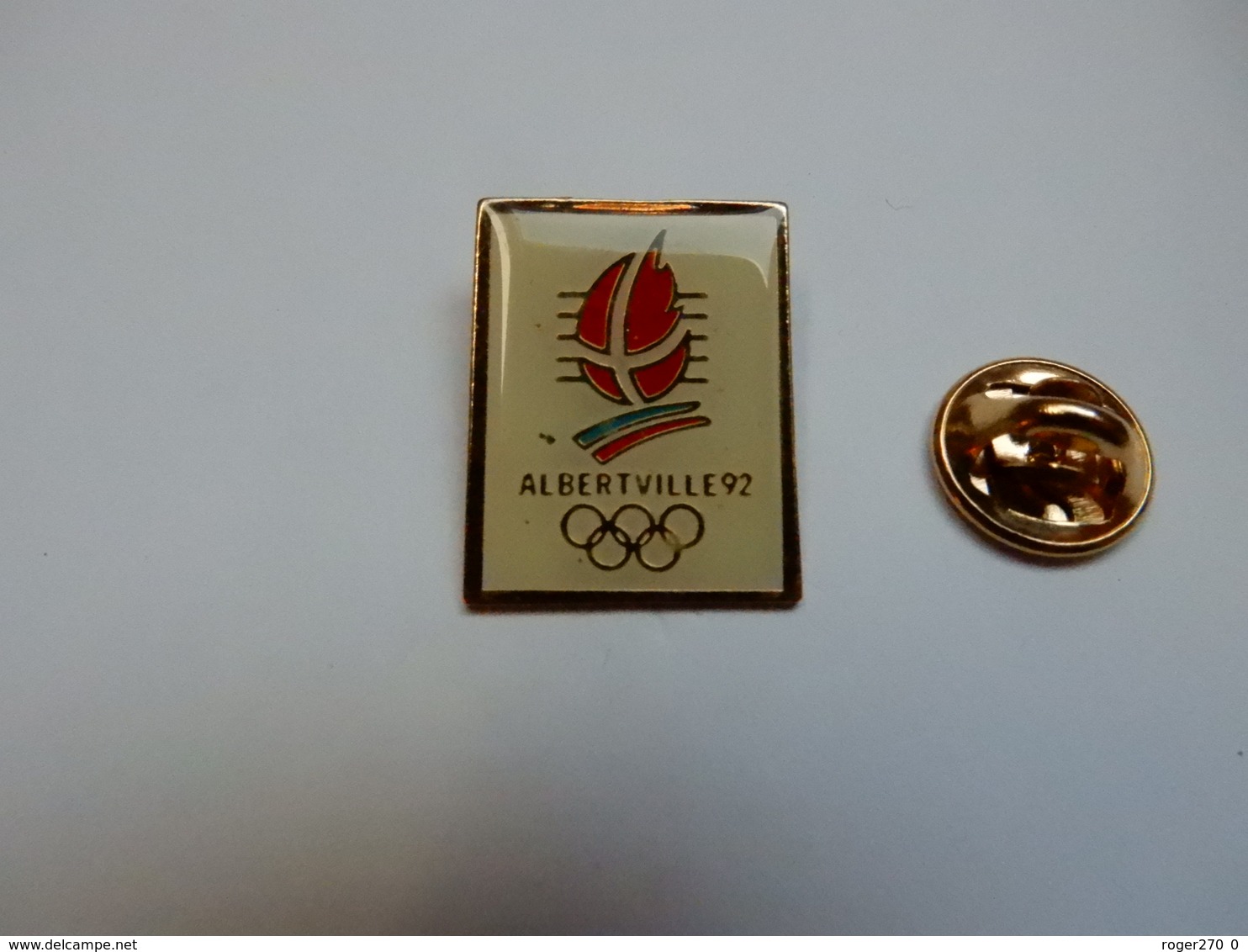 Beau Pin's  , JO Jeux Olympiques Albertville 92 , Signé COJO 1991 , époxy , Dimensions : 17 X 22 Mm - Olympische Spiele