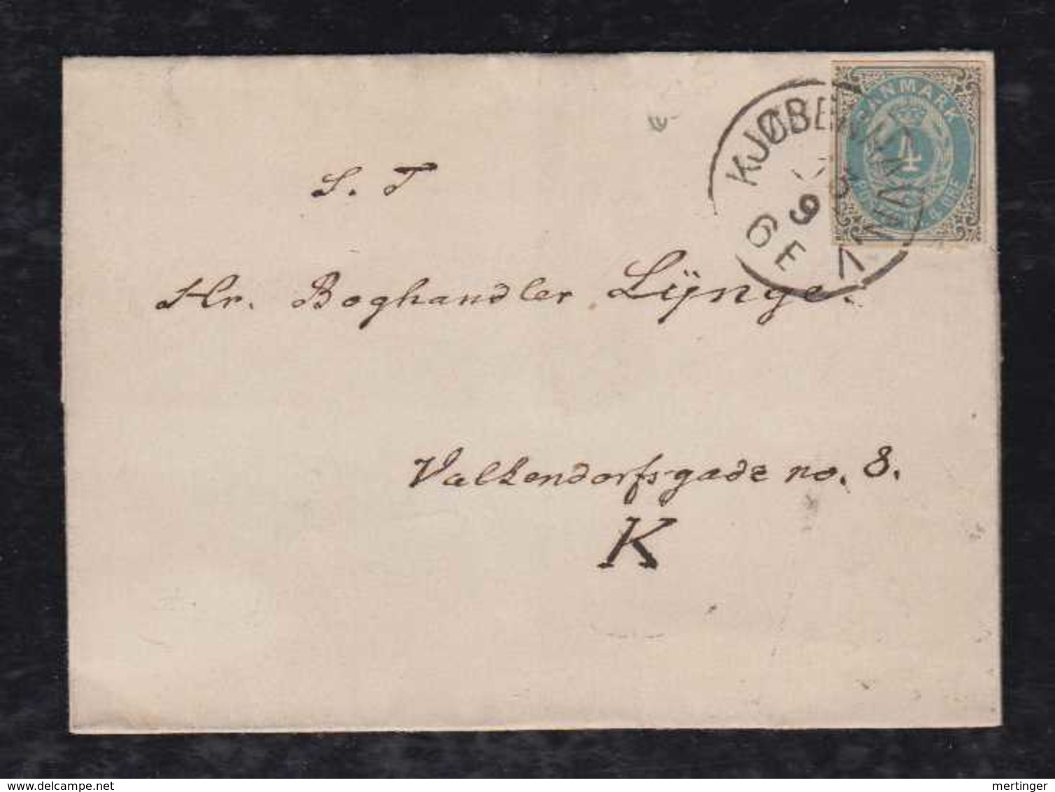 Dänemark Denmark 1885 Cover With Square Cut From Stationery 4 Oere - Briefe U. Dokumente