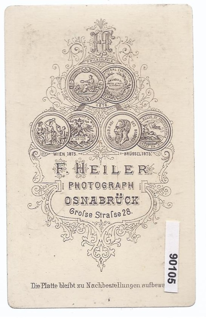 Hartkarton - Atelierfoto - F. Heiler  Osnabrück  -  Junger Mann -  (90106) - Anonymous Persons