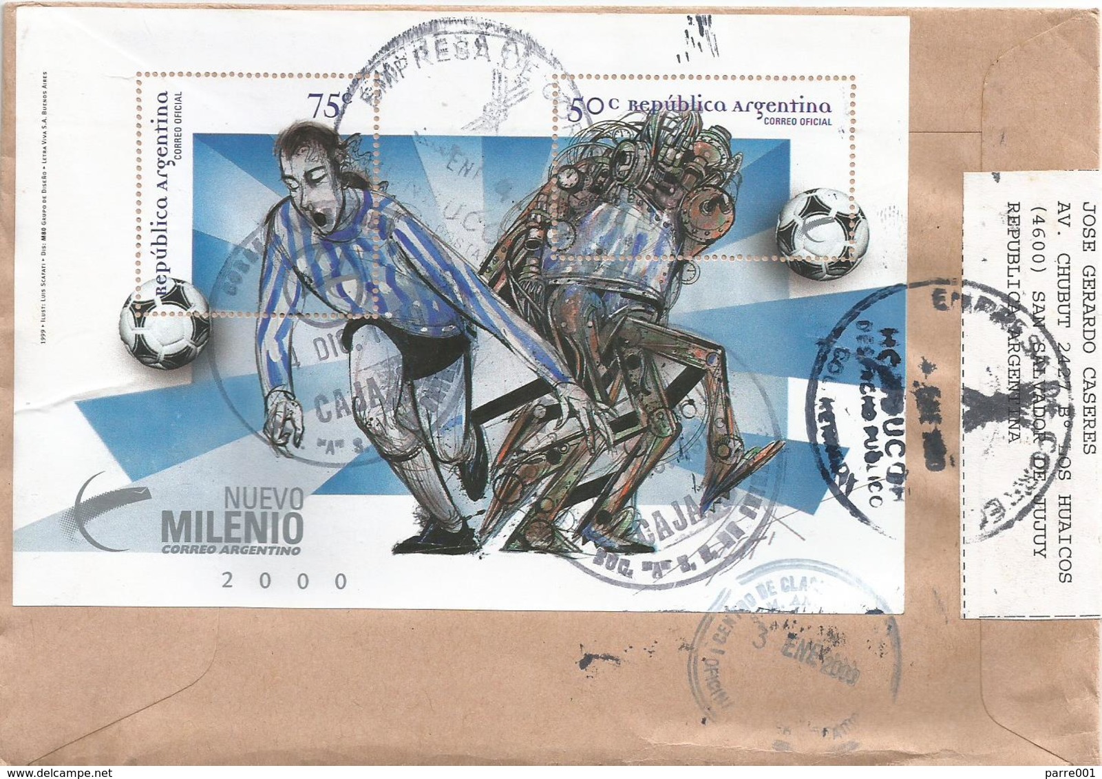 Argentina 2000 San Salvador De Jujuy Football Boca Juniors Registered Cover - Clubs Mythiques