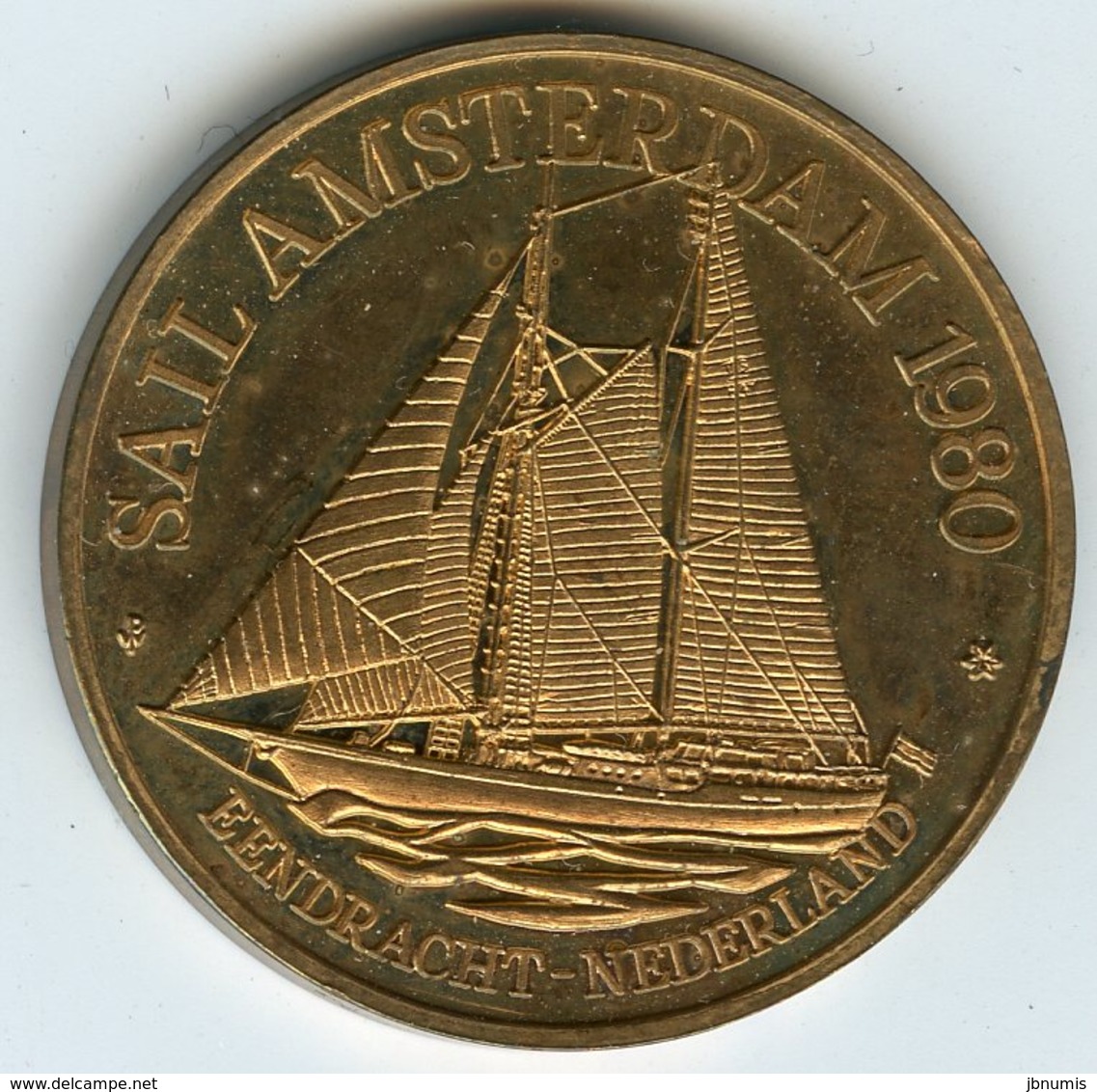 Médaille Jeton Pays-Bas Netherland Sail Amsterdam 1980 Bendracht - Monetari/ Di Necessità