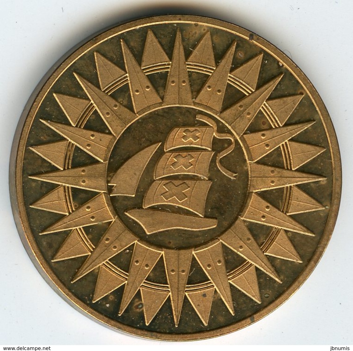 Médaille Jeton Pays-Bas Netherland Sail Amsterdam 1980 Bendracht - Monedas/ De Necesidad