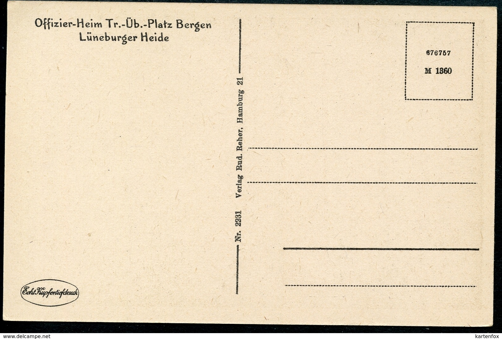 Bergen _2, Truppenübungsplatz, Ca. 1935, Offizier - Heim, Lüneburger Heide - Bergen