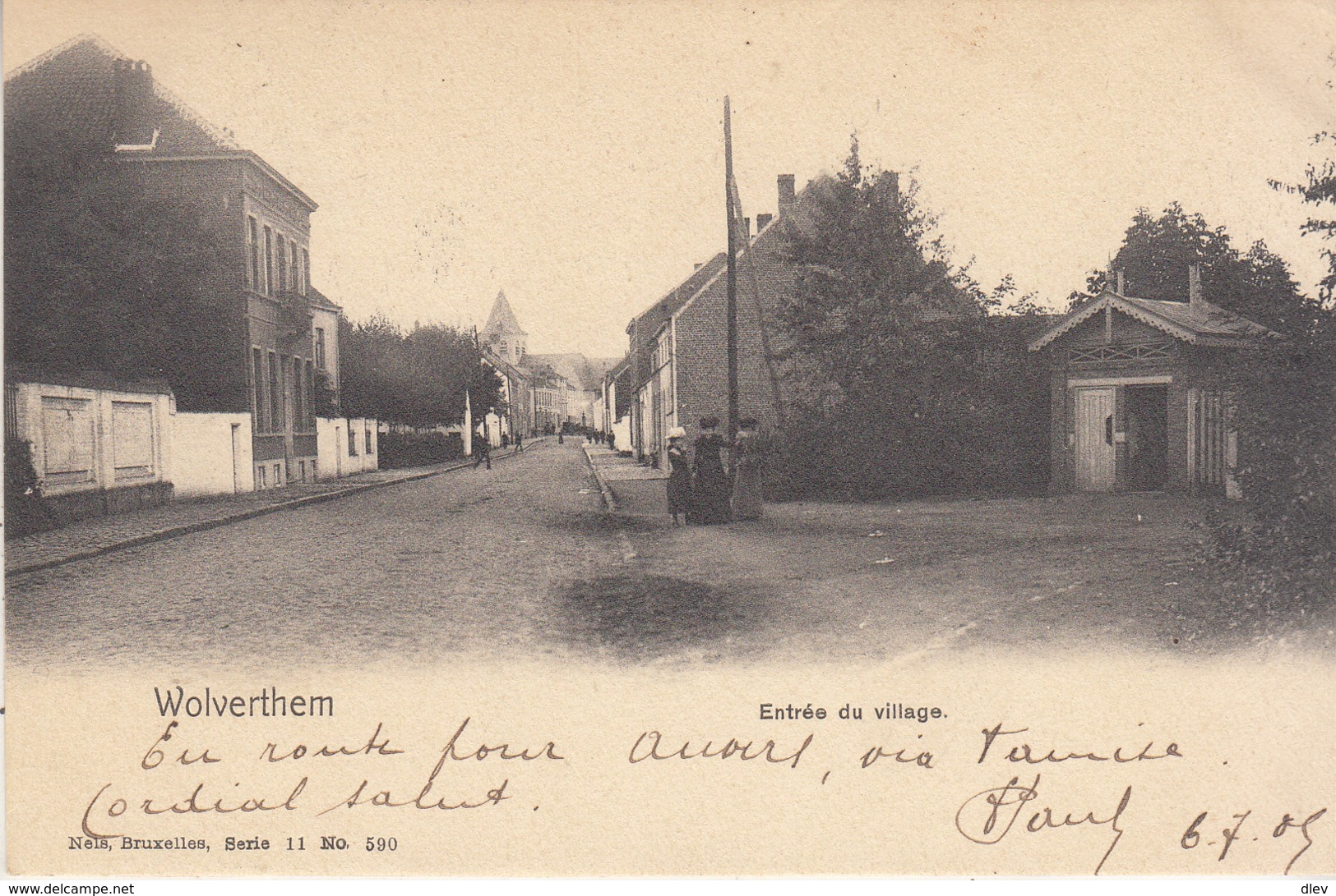 Wolverthem - Wolvertem - Entrée Du Village - Inkom Van Het Dorp - 1905 - Nels Brussel Serie 11 Nr 590 - Meise