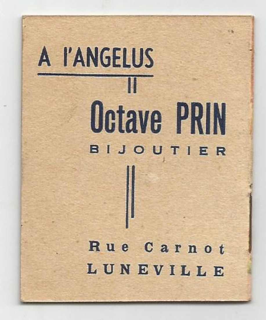 Calendrier De 1950 (5X6 Cm)" Il Y A Cent Ans" A L'Angelus Octave Prin Bijoutier Rue Carnot Lunéville 54 - Petit Format : 1941-60