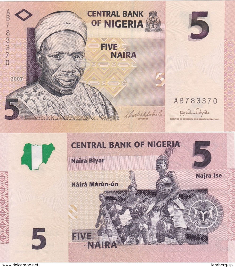 Nigeria - 5 Naira 2007 UNC Lemberg-Zp - Nigeria