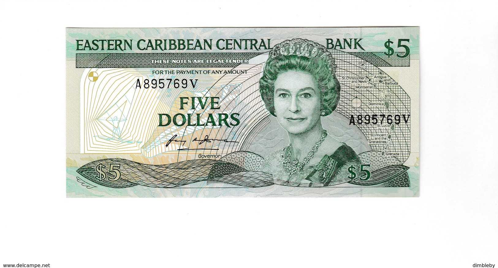 St. Vincent 5 Dollar UNZ - Caraïbes Orientales