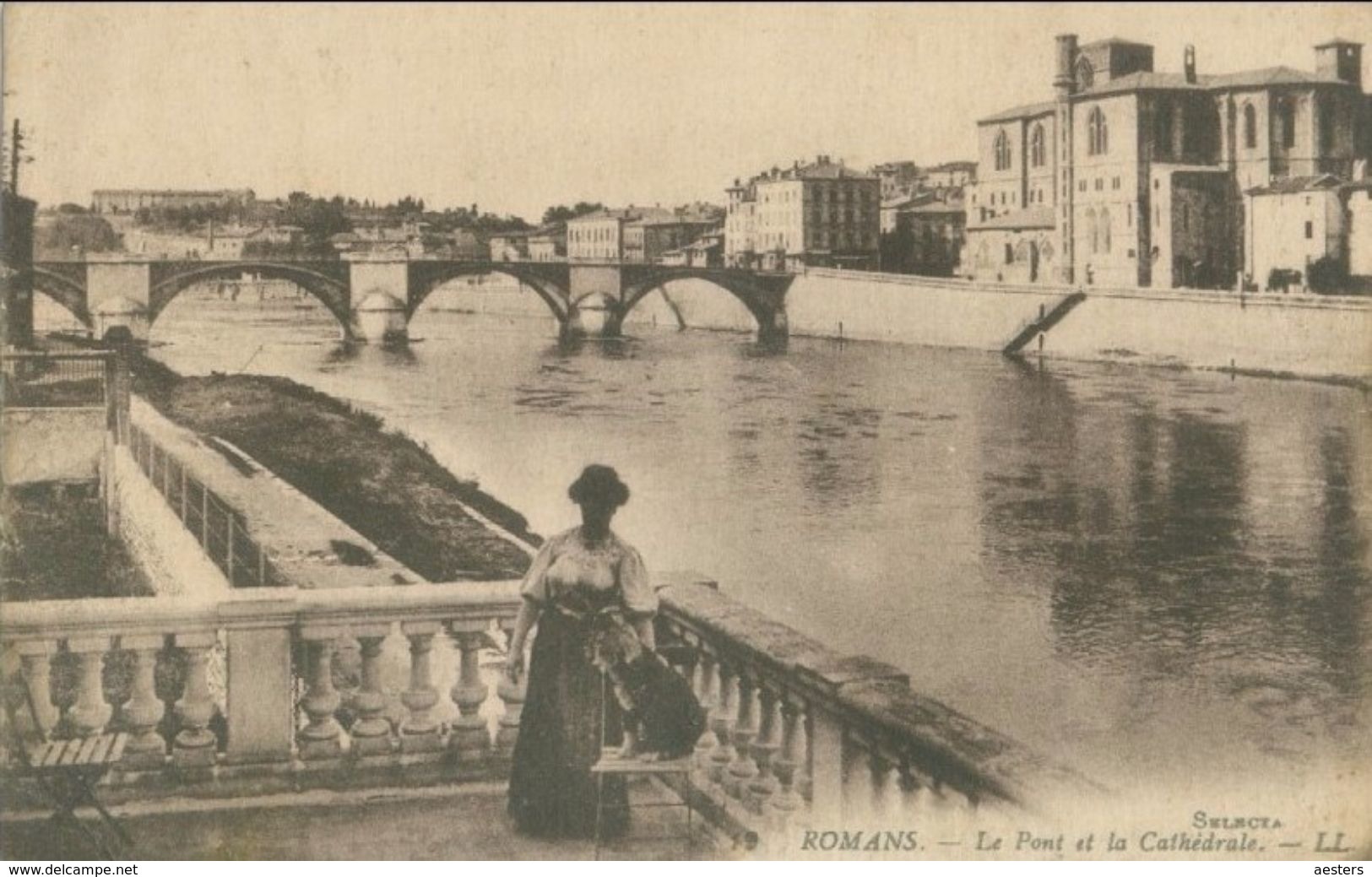 Romans-sur-Isere 1911; Le Pont Et La Cathédrale - écrite. - Romans Sur Isere