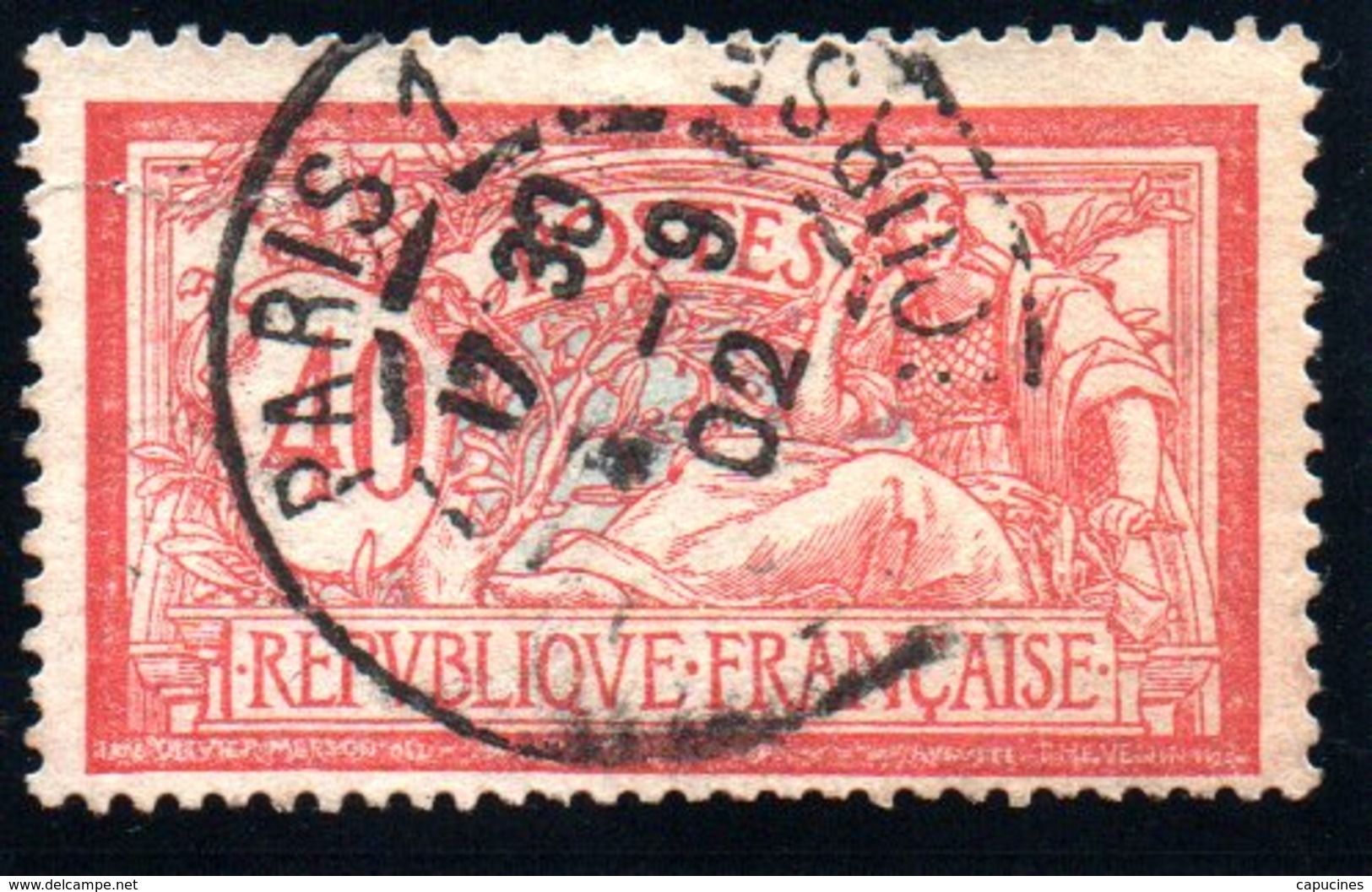 Type MERSON - 1900: 40c Rouge Et Bleu - N° 119 Obli. - Usati