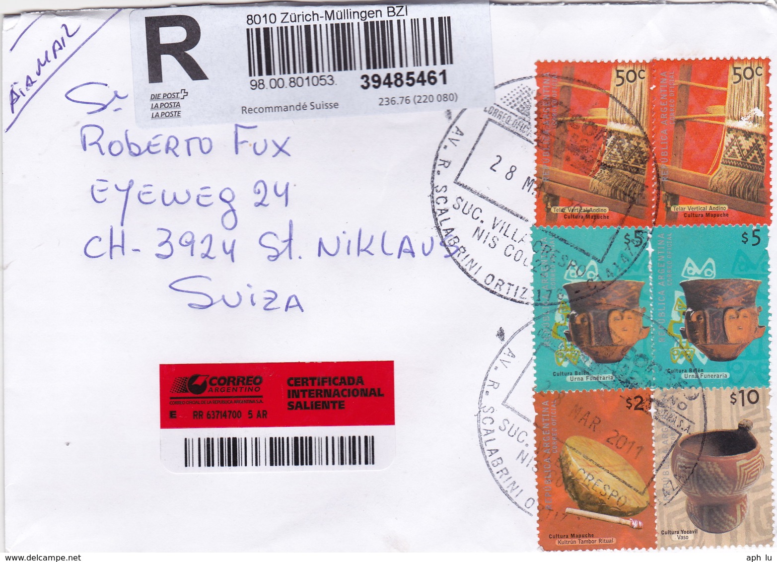 R-Brief In Die Schweiz (br3550) - Storia Postale