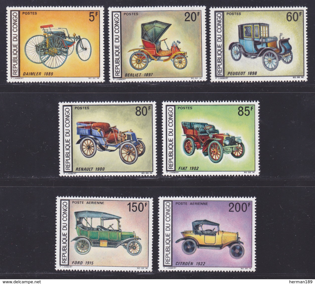 CONGO N°  220 à 224, AERIENS N° 67 & 68 ** MNH Neufs Sans Charnière, TB (D7080)  Automobliles Anciennes - Nuevas/fijasellos