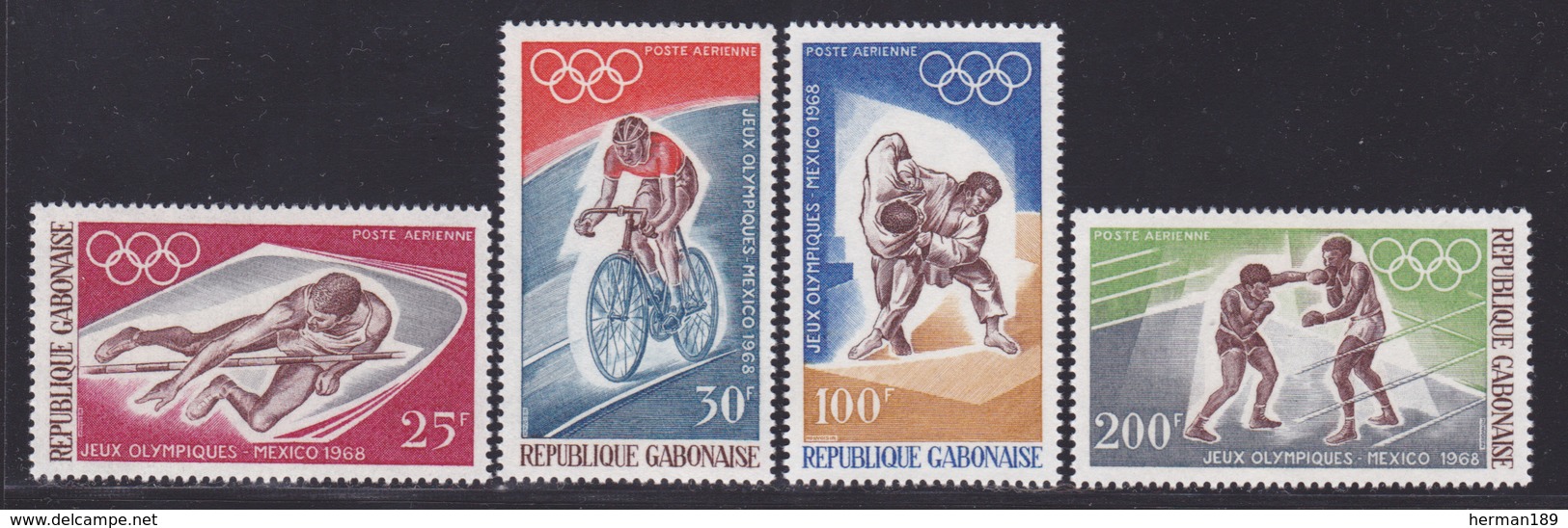 GABON AERIENS N°   72 à 75 ** MNH Neufs Sans Charnière, TB (D7085) Sports, Jeux Olympiques De Mexico - Gabon (1960-...)