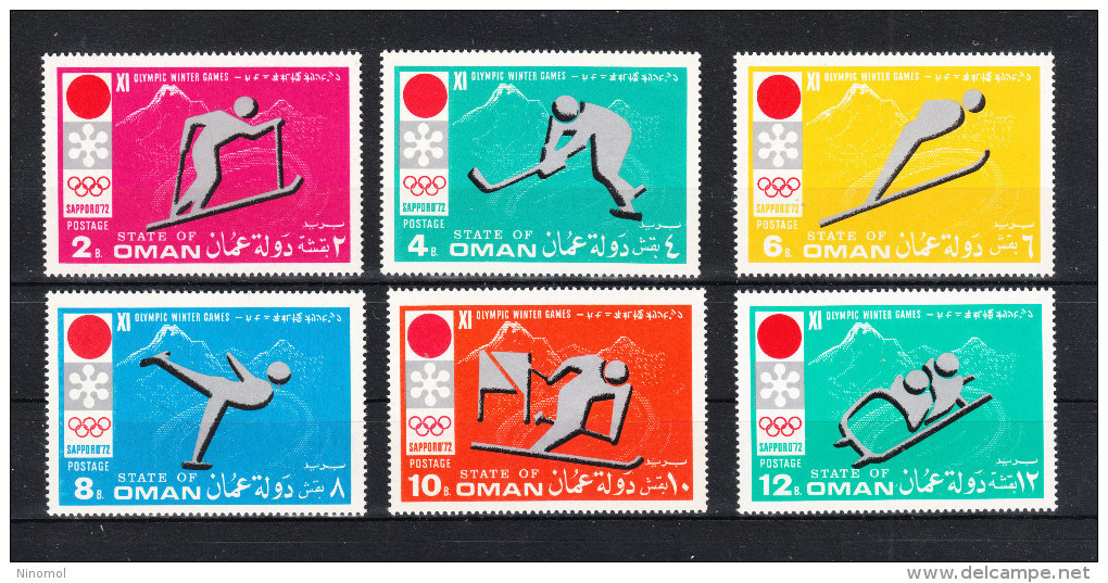 Oman   -   1972.  Completa Rara Serie Olimpiadi Invernali " Sapporo ". Complete Rare MNH Set Winter Olympics "Sapporo" - Inverno1972: Sapporo