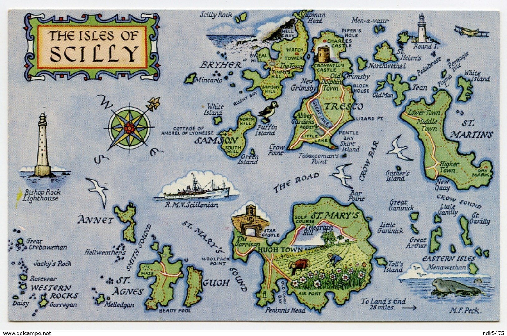 MAP : ENGLAND - THE ISLES OF SCILLY - Carte Geografiche