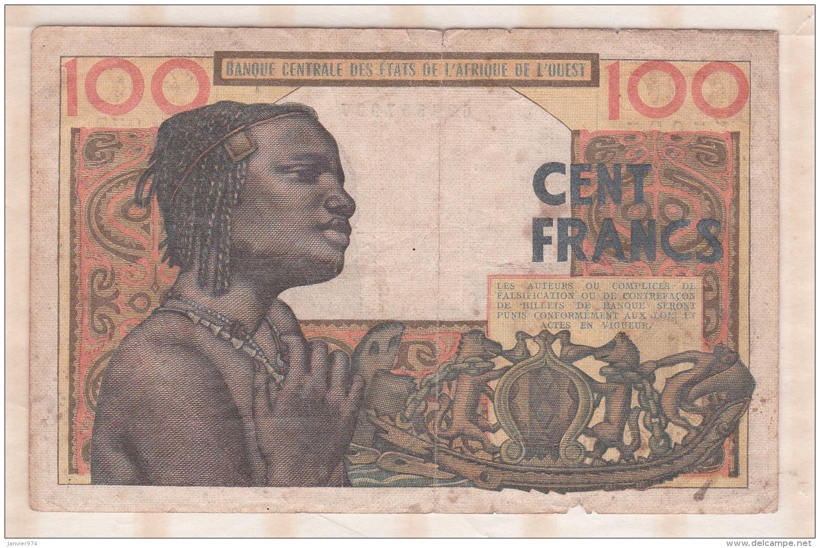 Billet BCEAO  100 Francs  , Alphabet L.278 ,n° 57997 - West African States