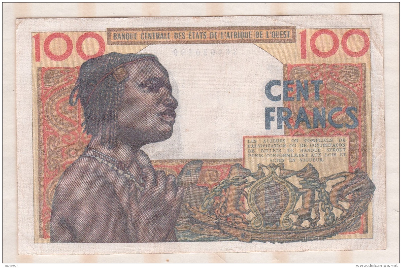 Billet BCEAO  100 Francs 20 3 1961  , Alphabet L.145 A ,n° 20699 - West African States