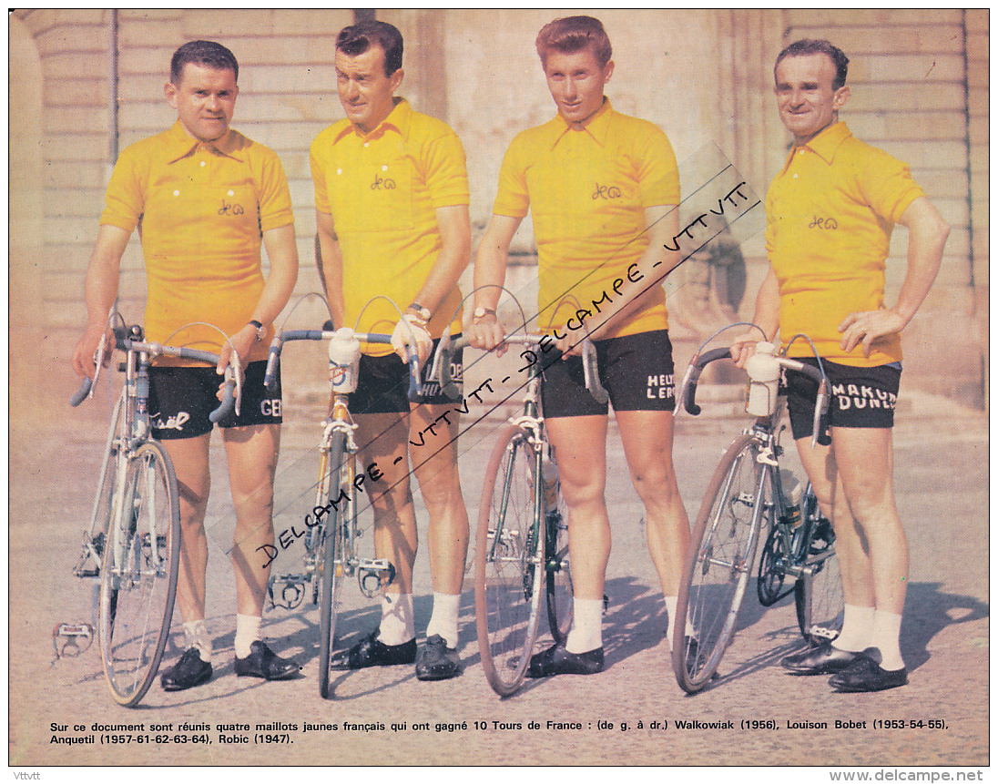 CYCLISME: PHOTO WALKOWIAK, BOBET, ANQUETIL, ROBIC, TOUR DE FRANCE 1956, 1953-1955, 1957-1964, 1947 COUPURE REVUE (1971) - Cycling