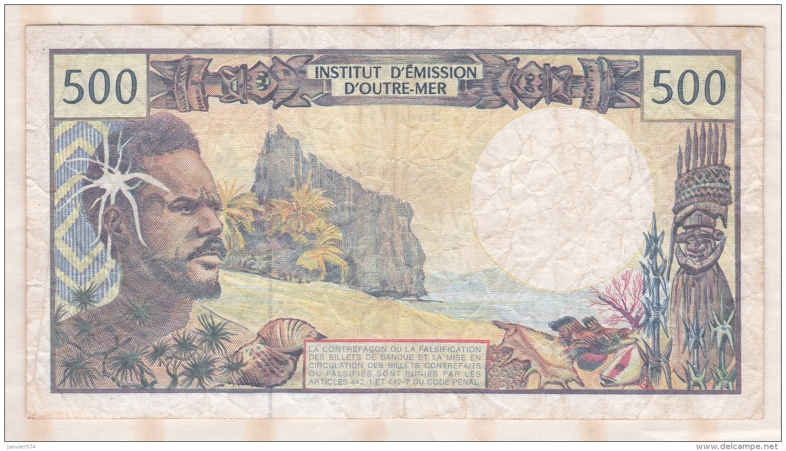 Institut D émission D Outre Mer ,  500 FRANCS  , Alphabet A.013 ,n° 84823 - French Pacific Territories (1992-...)