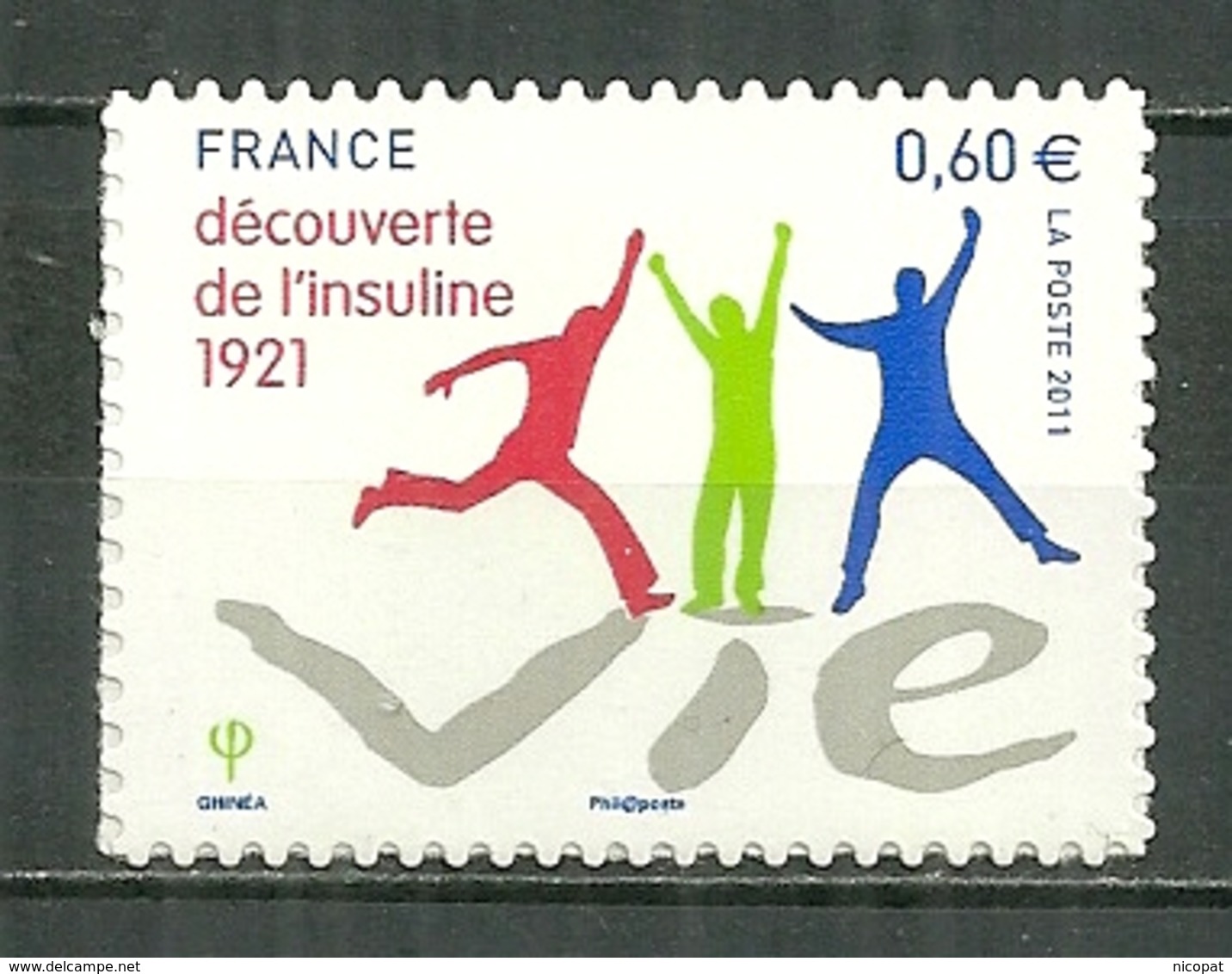 FRANCE MNH ** Adhésif Autocollant  635 (4630) Découverte De L'insuline Médecin Médecine Santé - Sonstige & Ohne Zuordnung