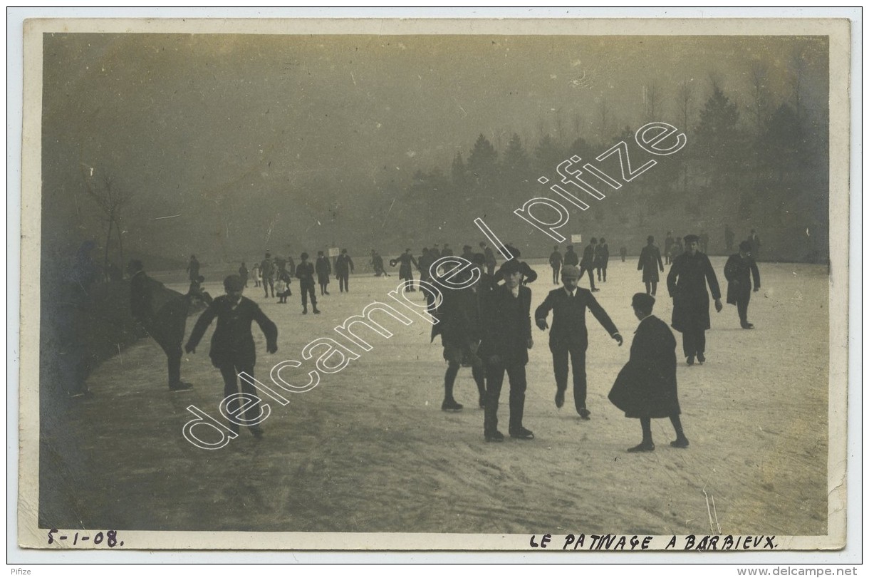 (Roubaix) Carte Photo . Patinage Au Parc De Barbieux . 1908 . - Roubaix