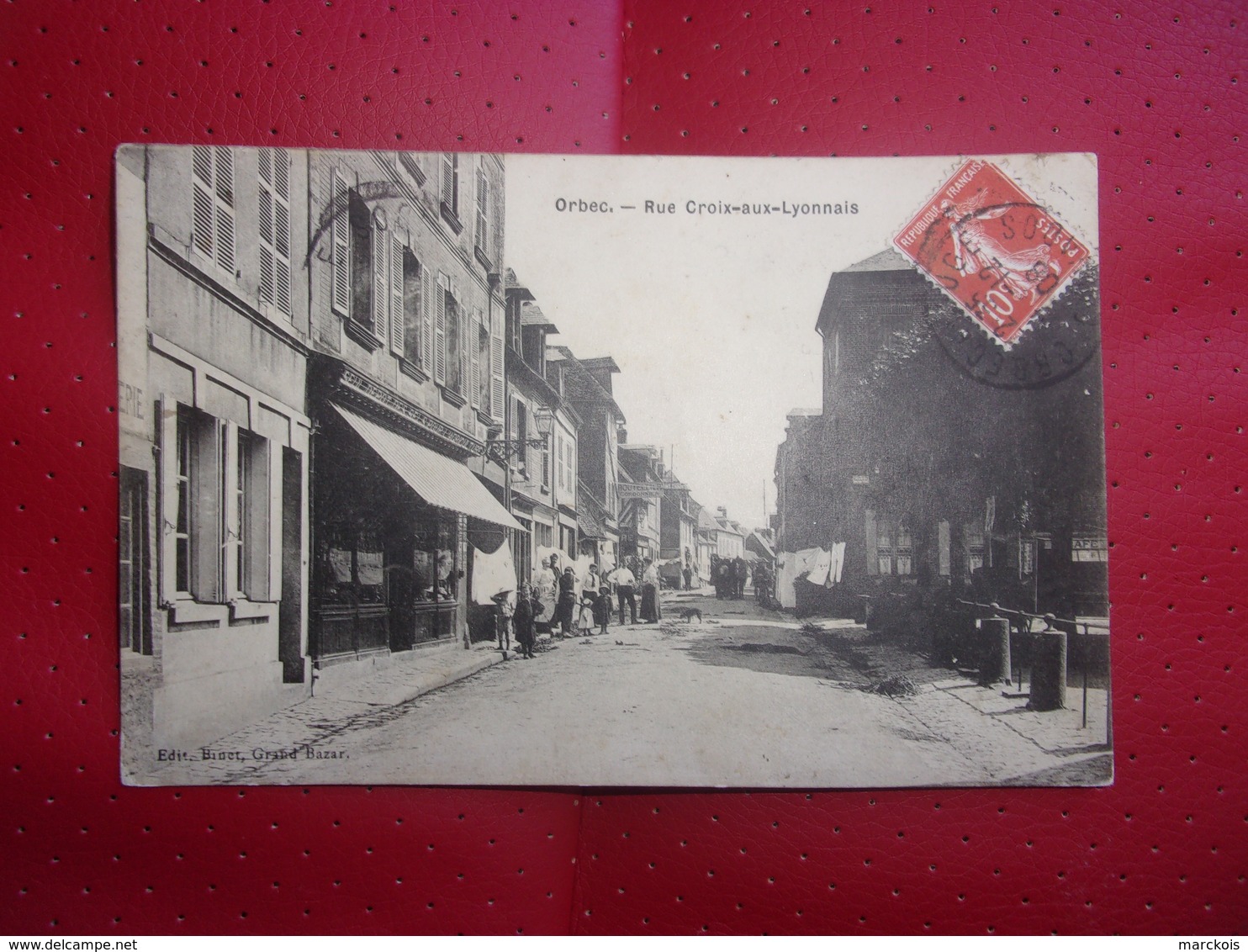 ORBEC   RUE CROIX AUX LYONNAIS EN 1908 - Orbec