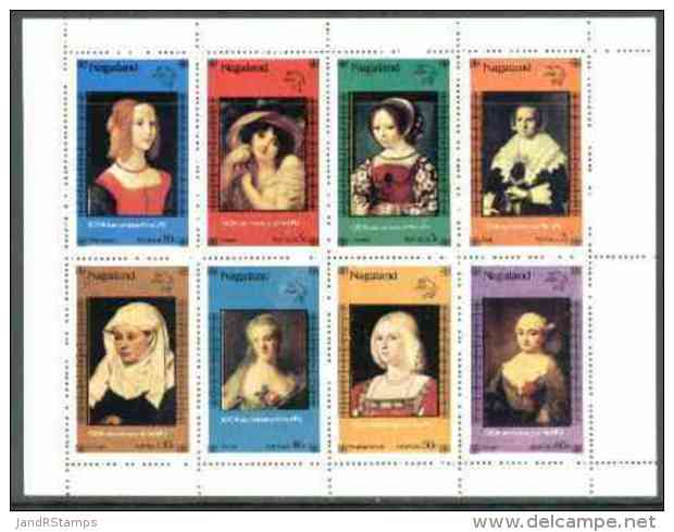 24443 Nagaland 1974 Paintings Of Women - UPU Centenary Perf Set Of 8 Values Unmounted Mint - Post
