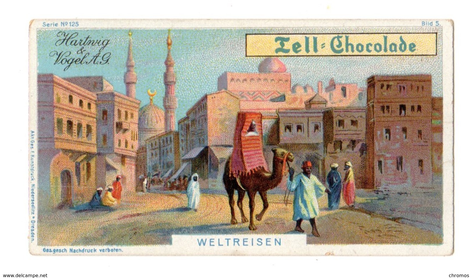 Petite Chromo En Allemand, Tell Schokolade, Hardwig Und Vogel, Allemagne, Turquie, Türkey, Egypt ? - Altri & Non Classificati